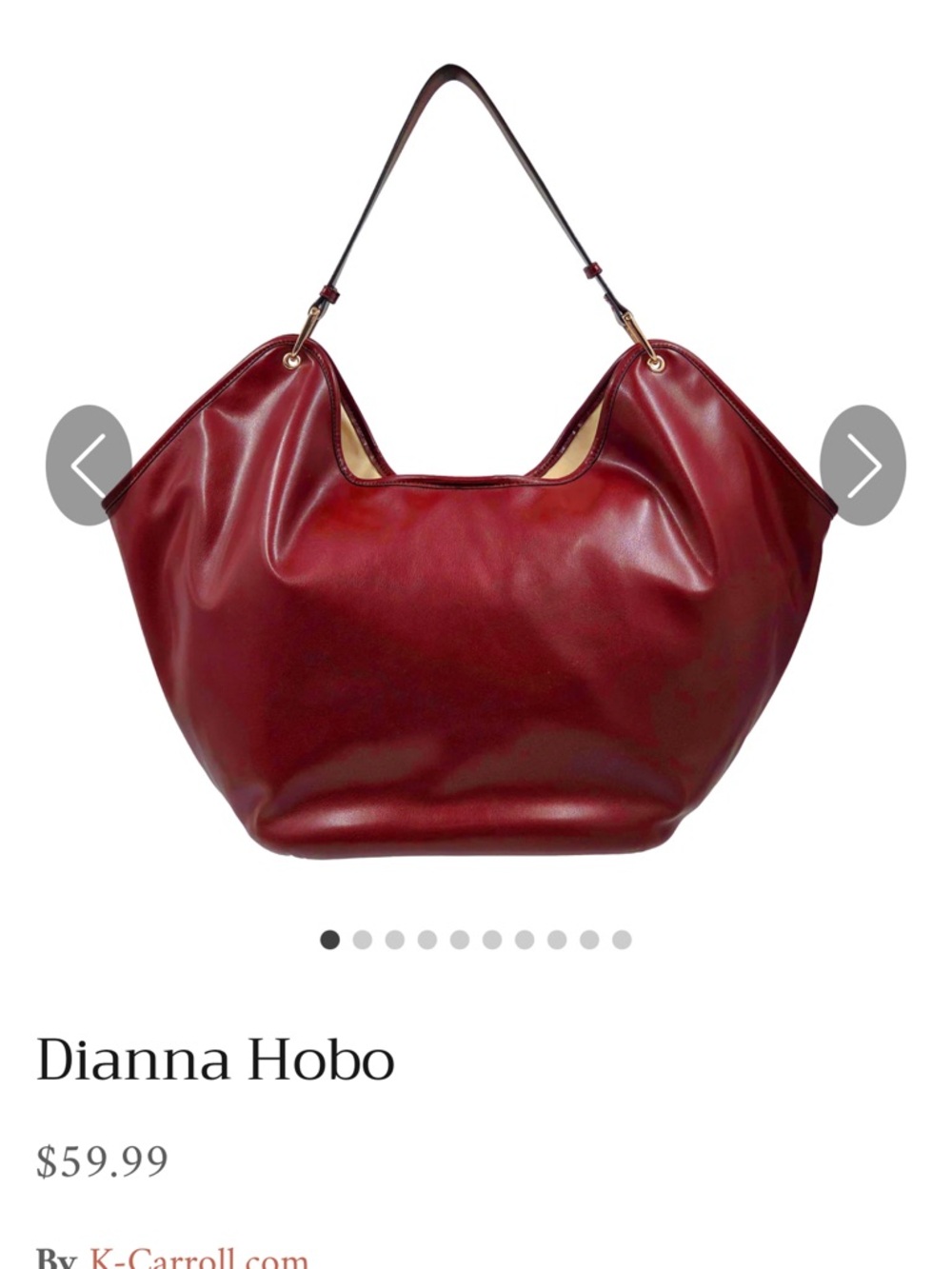 Elegant Red Leather Tote with Gold-Tone Accents